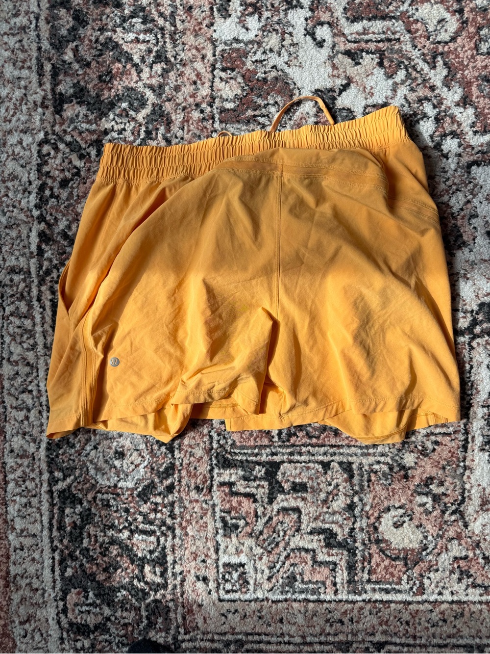 Lululemon yellow/orange pace breaker shorts XL men